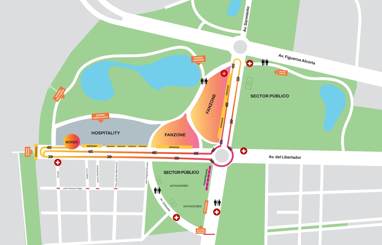 El mapa del road show de Franco Colapinto en Palermo.